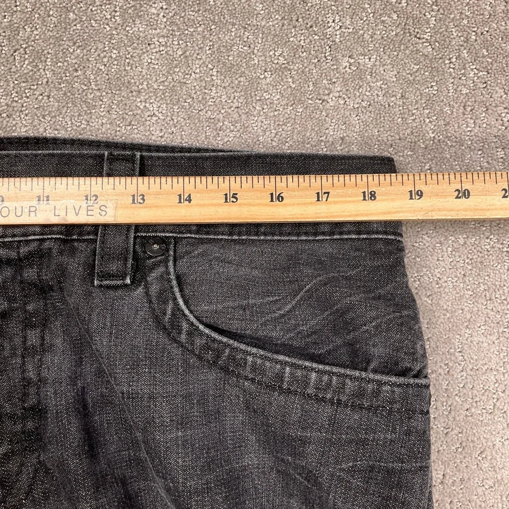 True Religion Ricky Jeans‎ Mens 34 Black Good Fade Horseshoe Straight Grunge USA